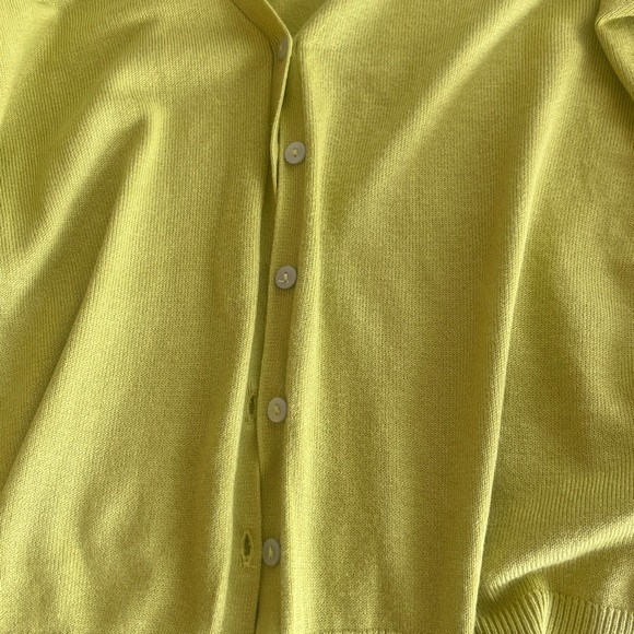 Apple green V neck cardigan - Picture 3 of 7